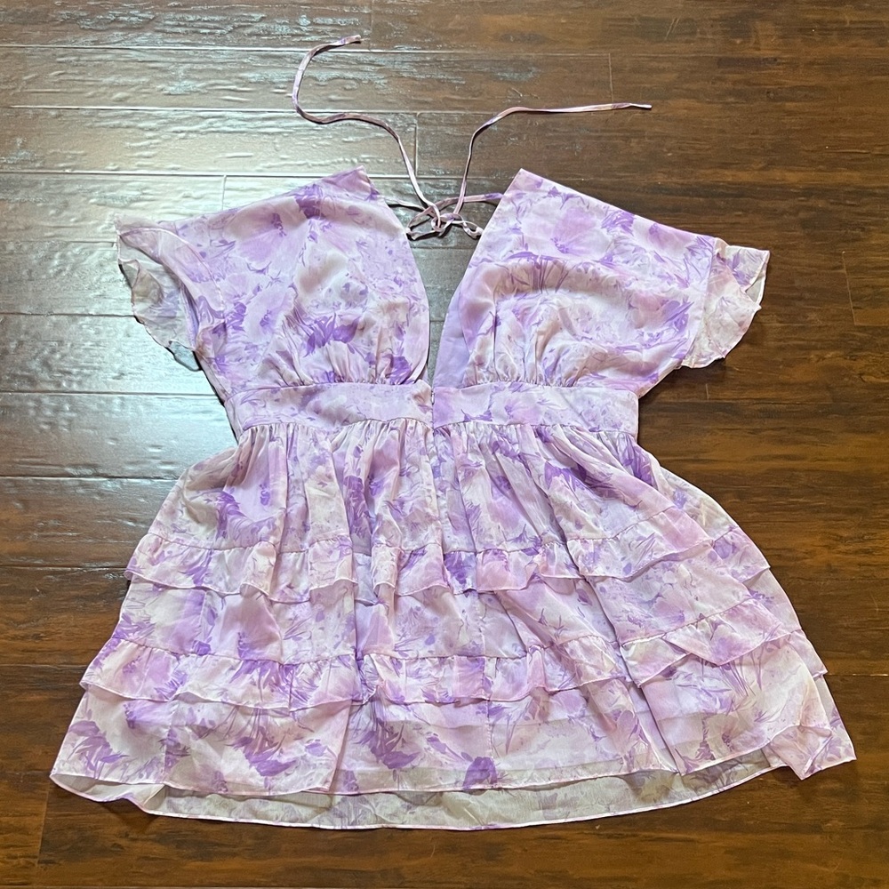 Fashion Nova Lilac Backless Dress Size X - Picture 8 of 13